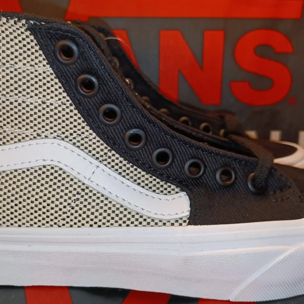 Vans Sk8 Hi Tapered 2-Toned Linen Black/True White Mens 7.5/Womens 9 VN0A4U16WRJ